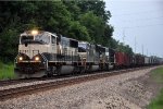 Grain train rolls east